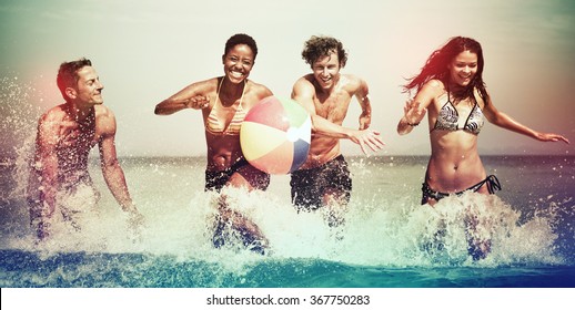 Friends Vacation Beach Carefree Relax Concept - Powered by Shutterstock