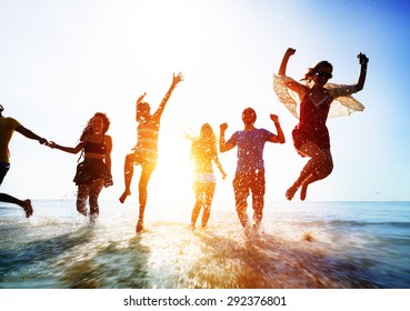 Friendship Freedom Beach Summer Holiday Concept - Shutterstock ID 292376801