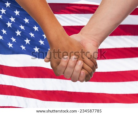 Similar – Image, Stock Photo Woman Holding American Flag