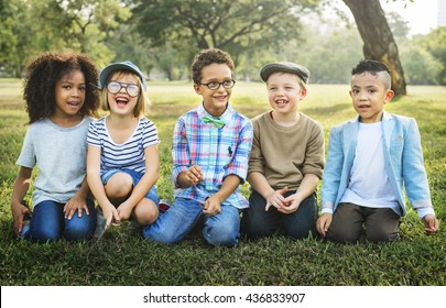 Friendship Trendy Playful Leisure Children Kids Concept - Shutterstock ID 436833907