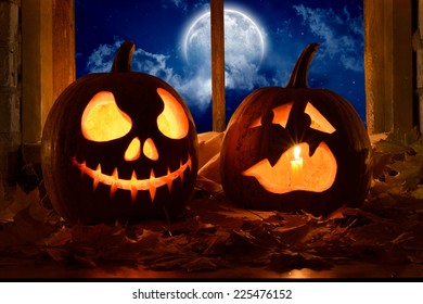 frightened pumpkin halloween