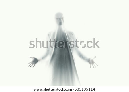 frightening ghost in a white sheet nightmare