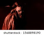 Frightening mask of a devil