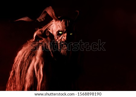Frightening mask of a devil