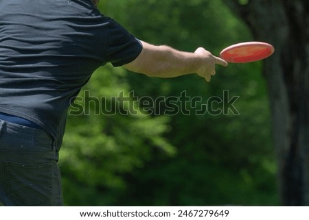 Frisbee golf, selective focus fun activity background image