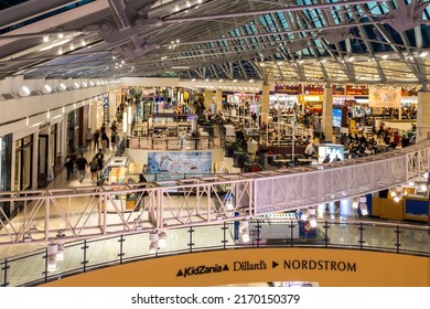 Frisco, Texas, USA - April 9th, 2022: Shopping Mall Stonebriar Centre Interior