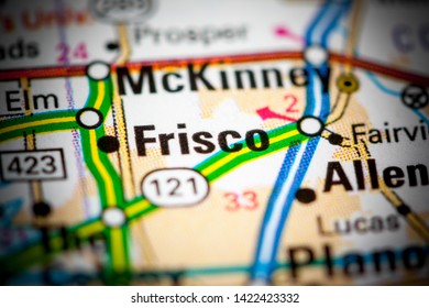 Frisco. Texas. USA On A Map