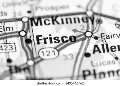 Frisco. Texas. USA On A Map