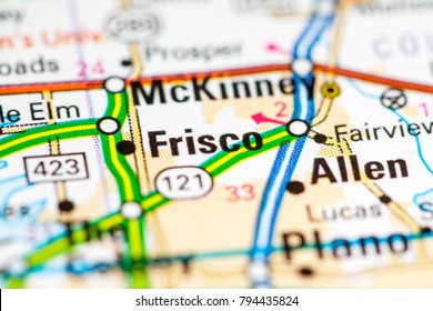 Frisco. Texas. USA On A Map