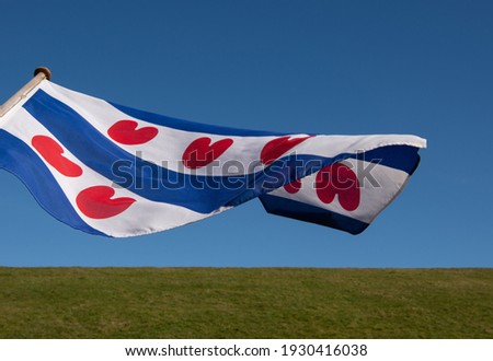 frisian flag with the dike in the background