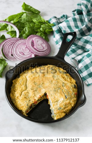 Similar – Image, Stock Photo Frittata Food Vegetable