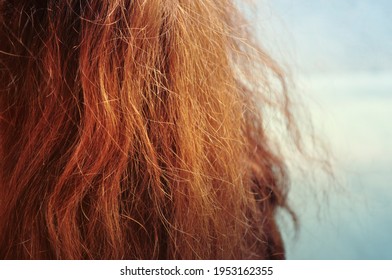 Frizzy Red Hair On Close Up