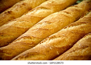 Frnech Bakery Baguette In Lyon In France