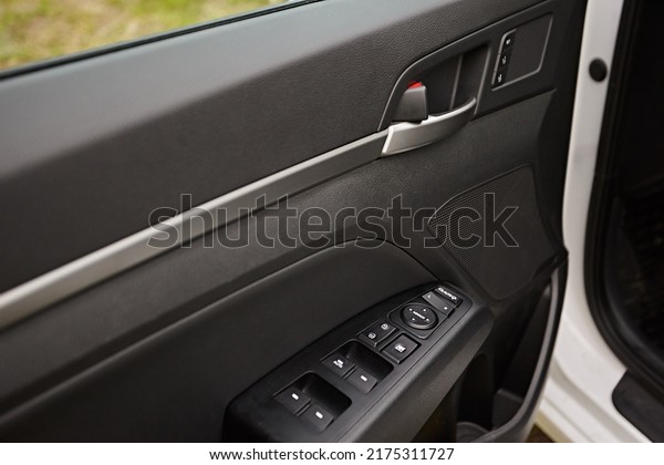Front and back electric windows\
buttons-lower or close car windows. Leather upholstery, chrome and\
silver ornaments. Adjustable folding mirrors left and\
right.