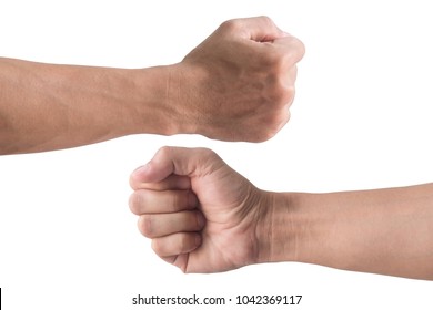 front and back fist isolated on white background - Shutterstock ID 1042369117