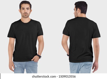 back of plain black t shirt