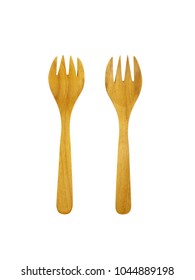 Front And Back Of Small Wooden Fork