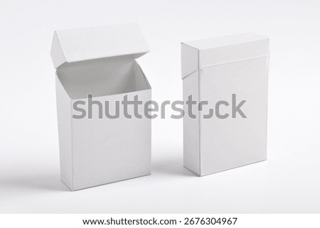 Front and back view of cigarette boxes or packs isolated on a white background. Clipping path. Template for your design.