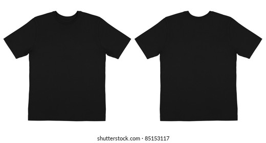 Front And Back View Of Off Body Black Tshirt