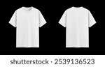 front and back view of a white regular t-shirt with thick collar