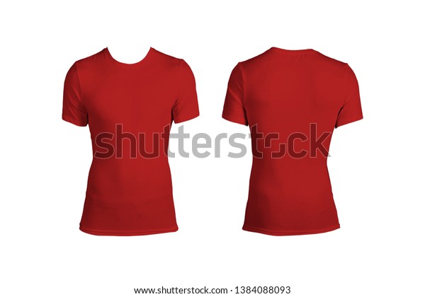 Front Back Views Red Tshirt Isolated Stock Photo 1384088093 | Shutterstock