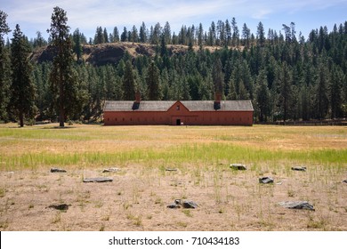 Front Of Barn At Fort Spokane In Lake Roosevelt National Recreation Area