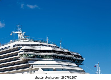 Front And Bridge Of A Luxury Cruise Ship