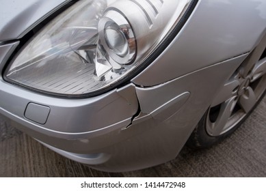 Front Bumper Car Crash Damage And Details.