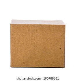 Front Cardboard Box, Isolated On White