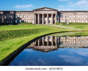 The Front Of The Classical Looking Building Of The Scottish National Gallery Of Modern Art In Edinburgh, Scotland