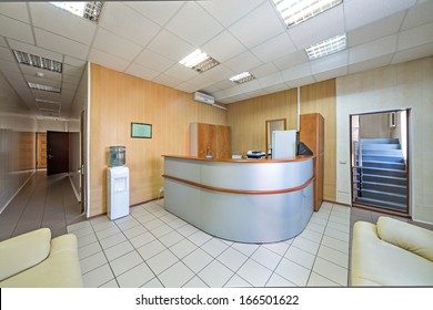 The Front Desk In A Modern Office Building