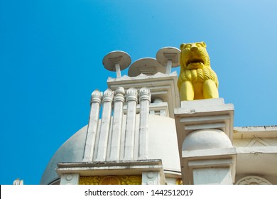 Front Of Dhauli Temple With Ashok Lion