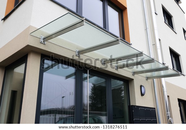Front Door Canopy Made Glass Stock Photo Edit Now 1318276511