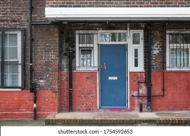 Front Door To A Council Housing Flat At Rockingham Estate In The Elephant And Castle Area, South London