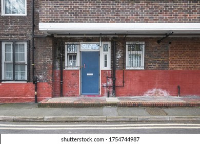 Front Door To A Council Housing Flat At Rockingham Estate In The Elephant And Castle Area, South London