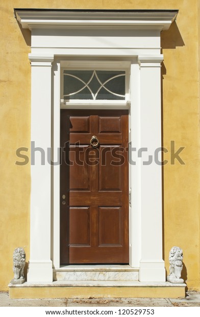 Front Door Decorative Lions Victorian Era Stock Photo Edit Now