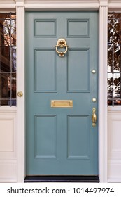 Front Door, Isolated, In The Blue Color Family