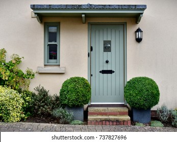 Front Door And Porch Of An English Town House