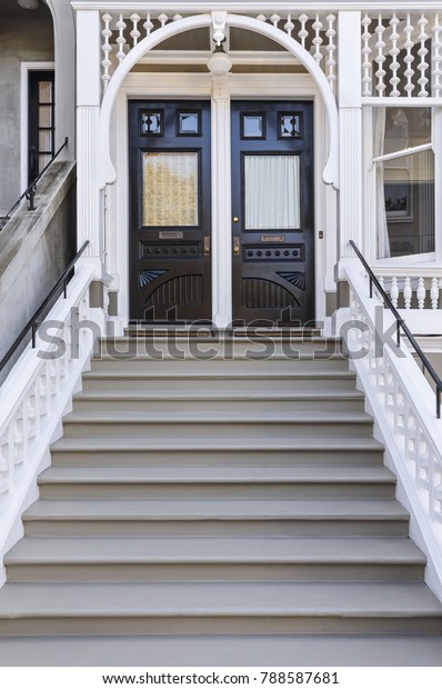 Front Door Steps Leading Front Door Stock Photo Edit Now 788587681
