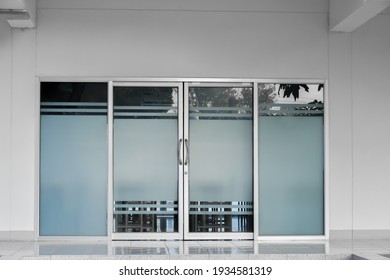 Front doors, glass doors, aluminium door of the store and the office. - Shutterstock ID 1934581319