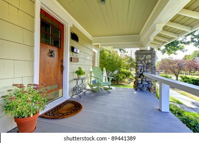 Front entrance of the old craftsman style home. - Powered by Shutterstock