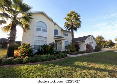 A Front Exterior Of A Large Florida Home