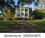 Front of historic home known as Rosalie in Natchez Mississippi