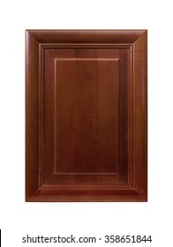 Front kitchen wooden frame cabinet door isolated on white