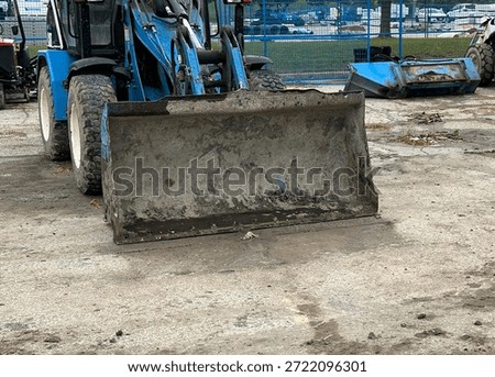 Front loader bucket on construction site