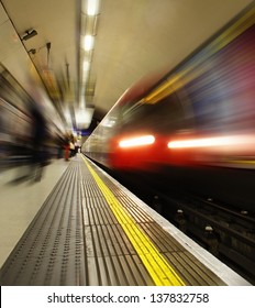 Front Of London Underground Train With Blur