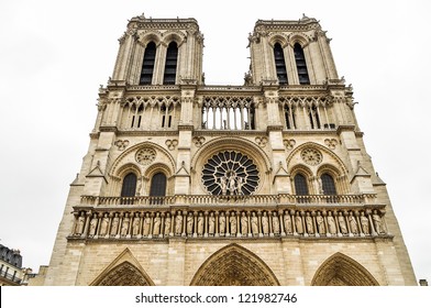 Front Of Notre Dame. Paris City. France.