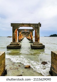 In Front Old Jetty Near The Beach