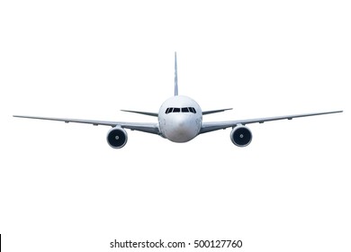 Front Of Plane Aircraft, Isolated On White Background