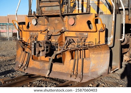 The Front Plow and Coupler on an Old Diesel Electric Locomotive
